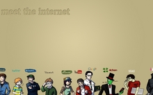 minimalistic facebook internet google youtube twitter myspace wikipedia deviantart faces 1920x108 Wallpaper